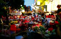 Right-wing supporters protest after a German man was stabbed last weekend