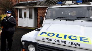 UK police near the home of Sergei Skripal in Salisbury, in March 2018.