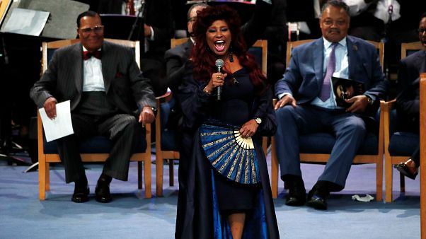 Emelkedett hangulatban búcsúztatták Aretha Franklint Emelkedett hangulatban búcsúztatták Aretha Franklint