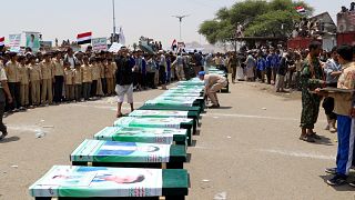  Funeral de los niños asesinados en un ataque aéreo Saada (Yemen) 13/08/18
