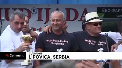 Sırbistan'da testis yemekleri festivali lezzet yarışına dönüştü