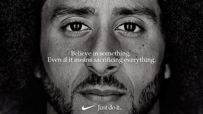 Colin Kaepernick in his advertisement campaign for Nike