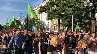 تظاهرات شهروندان هامبورگ علیه طرفداران راست افراطی