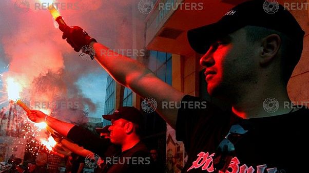 Διαμαρτυρία της Χρυσής Αυγής για το τέμενος στο Βοτανικό Διαμαρτυρία της Χρυσής Αυγής για το τέμενος στο Βοτανικό