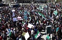 تظاهرکنندگان در شهر ادلب نشست سه جانبه تهران را محکوم کردند