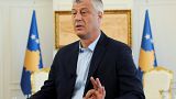 Kosovo President Hashim Thaci speaks during interview in Pristina, Kosovo