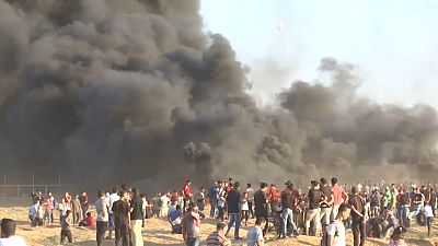 Demonstráció a Gázai övezet határán