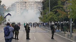 Greek police fire tear gas at demonstrators in Thessaloniki