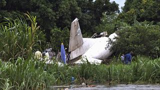 صورة أرشيفية لطائرة شحن تحطمت بعد إقلاعها من مطار جوبا
