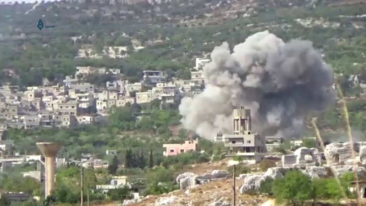 بمباران شهر بدامه در استان ادلب سوریه، ۲۷ سپتامبر ۲۰۱۷
