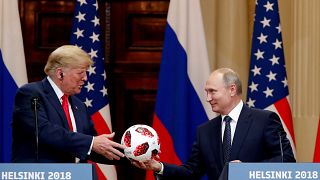 U.S. President Trump and Russian President Vladimir Putin in Helsinki