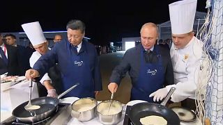 Putin and Xi treat themselves with pancakes, vodka and caviar