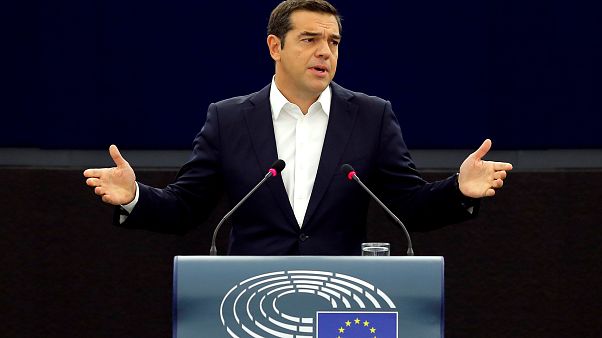 Tsipras discursa no Parlamento Europeu Tsipras discursa no Parlamento Europeu