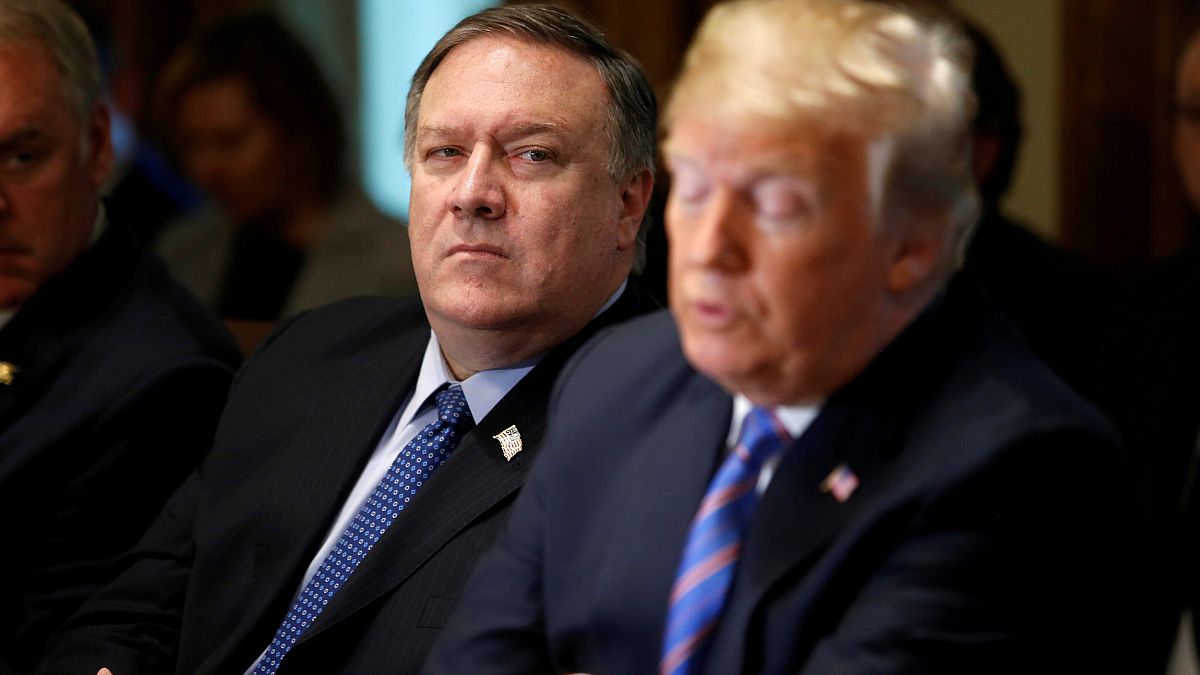 Mike Pompeo with Donald Trump - file photo