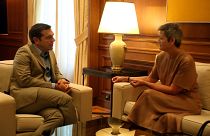 O πρωθυπουργός Α.Τσίπρας με την επίτροπο της ΕΕ Μαργκρέτε Βεστάγκερ