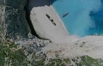 Sziklaomlás Zakinthosz leghíresebb strandján