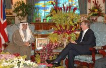 معان الصانع، صاحب مجموعة سعد التجارية السعودية مع الأمير أندرو البريطاني