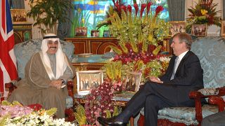 معان الصانع، صاحب مجموعة سعد التجارية السعودية مع الأمير أندرو البريطاني