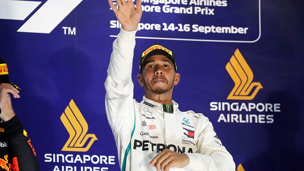 Formula 1'de Singapur Grand Prix'si Lewis Hamilton'un Formula 1'de Singapur Grand Prix'si Lewis Hamilton'un