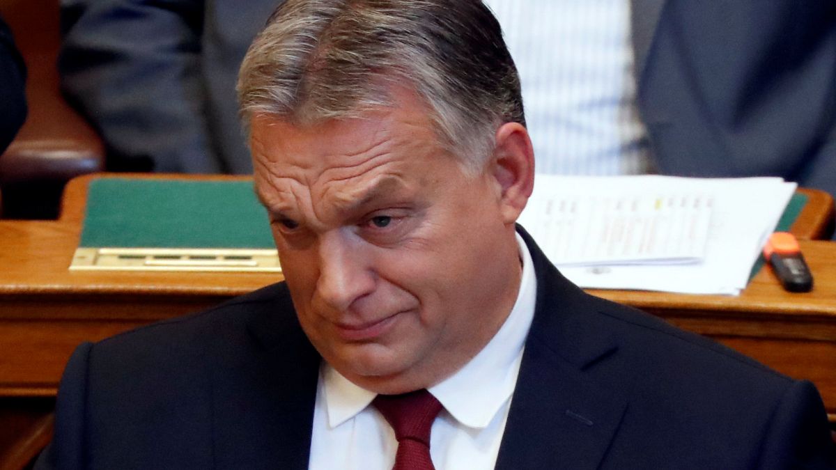 Hungarian Prime Minister Viktor Orban in parliament, Hungary on Sept. 17.