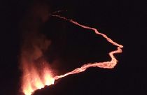 Lava spectacle draws trekkers to La Reunion volcano