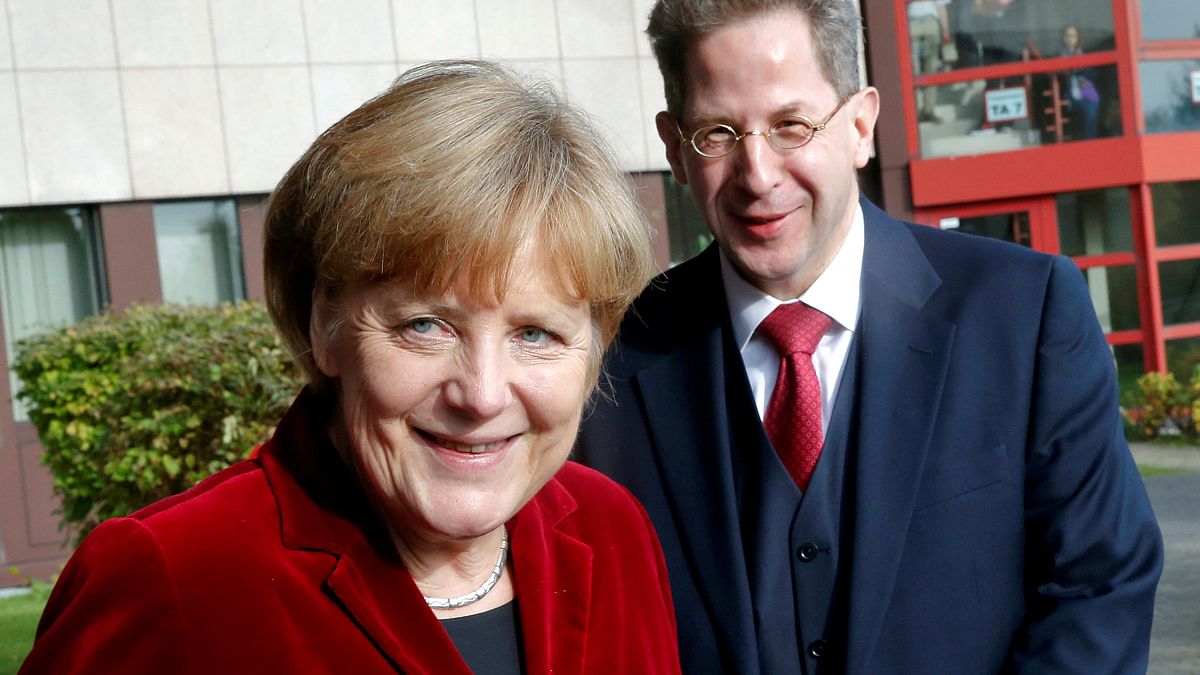 German Chacellor Angela Merkel with former spy chief Hans-Georg Maassen