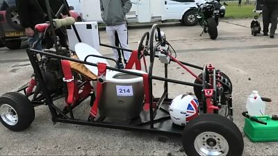 Watch: Jet-powered shopping trolley and motorised toilet let rip in speed trials