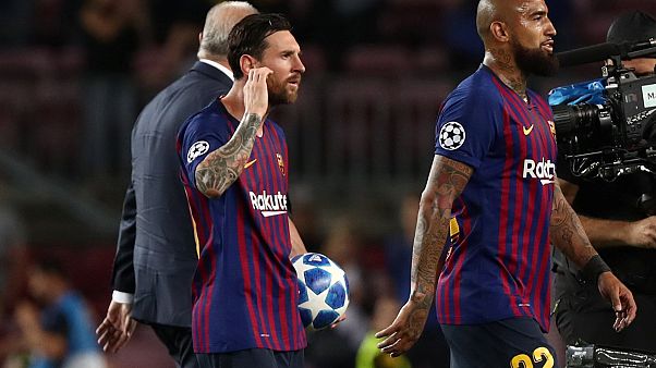 ليونيل ميسي بملعب كامب نو في برشلونة ليونيل ميسي بملعب كامب نو في برشلونة