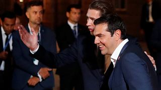 Alexis Tsipras accueilli par Sebastian Kurz