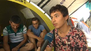 Un réfugié dans le camp de Moria sur l'île de Lesbos en Grèce