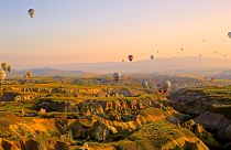 Tourists return to take flight in hot air balloons in Cappadocia, Turkey