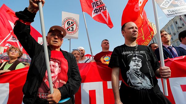 Milhares protestam em Moscovo contra reforma das pensões Milhares protestam em Moscovo contra reforma das pensões