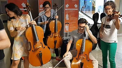 Passengers delayed at Geneva airport treated to impromptu concert