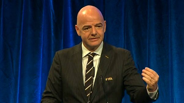 Gianni Infantino na conferência de antevisão dos prémios FIFA Gianni Infantino na conferência de antevisão dos prémios FIFA
