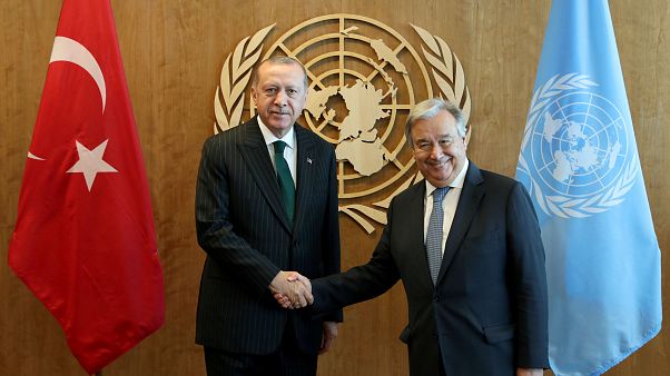 Cumhurbaşkanı Erdoğan'ın BM mesaisi Genel Sekreter Guterres görüşmesiyle başladı Cumhurbaşkanı Erdoğan'ın BM mesaisi Genel Sekreter Guterres görüşmesiyle başladı