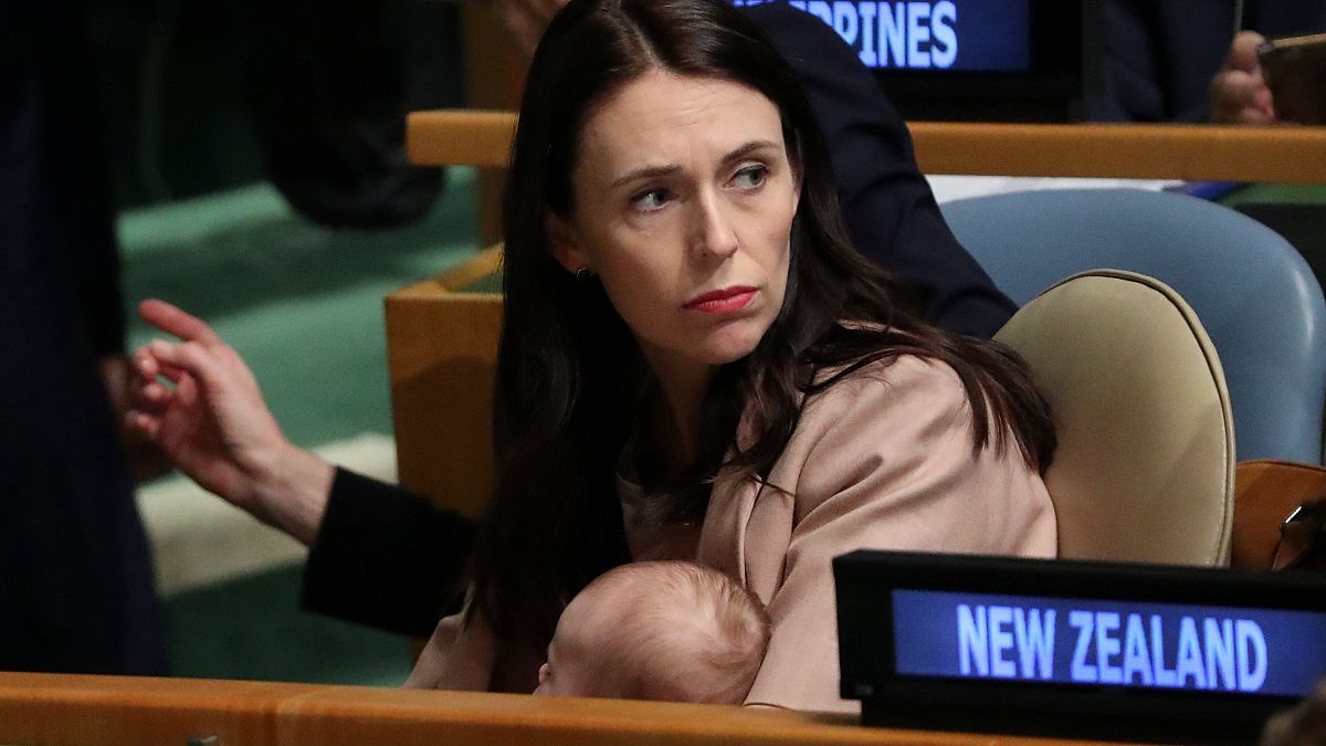 New Zealand Prime Minister Jacinda Adern brings  her baby to UN meeting