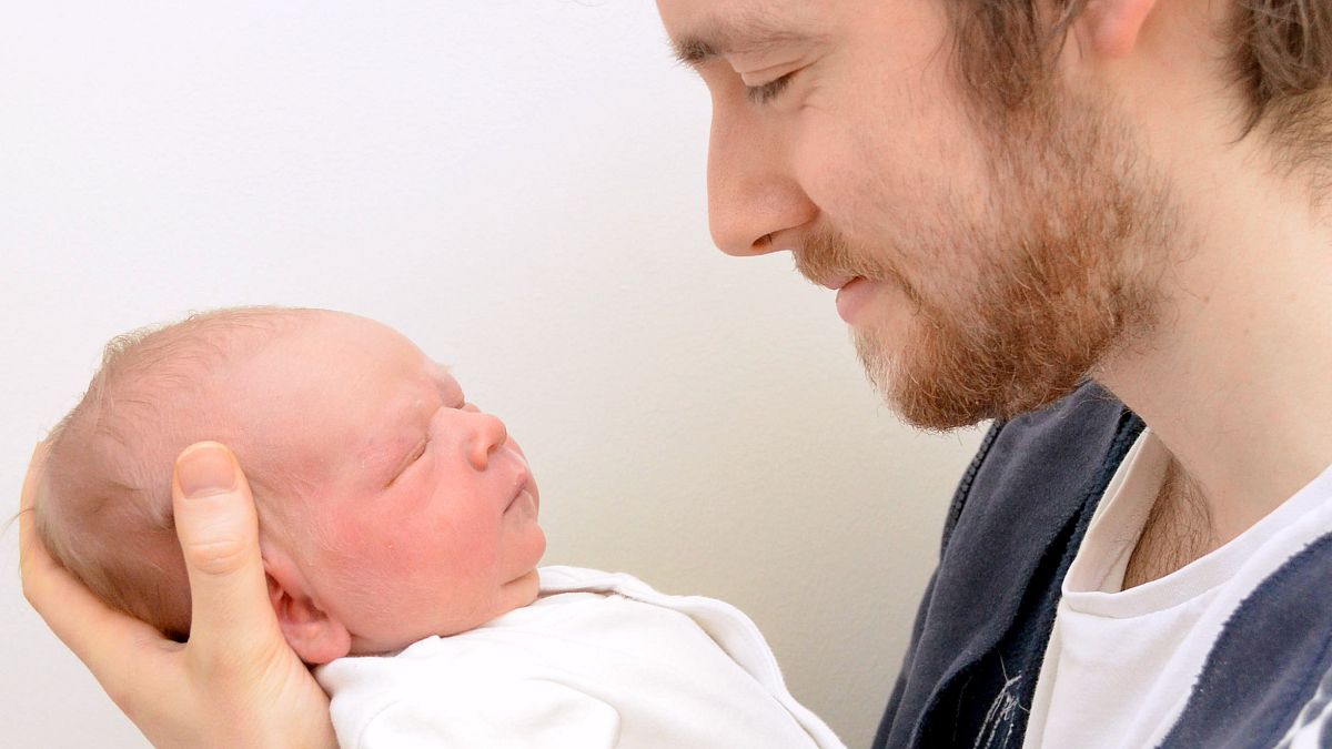 David Freed with his newborn son