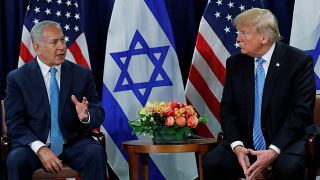 Israeli PM Benjamin Netanyahu meets with US President Donald Trump