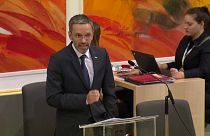 Österreichs Innenminister Herbert Kickl während seiner Rede im Parlament
