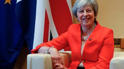 UK Prime Minister Theresa May attends a summit of EU leaders in Salzburg