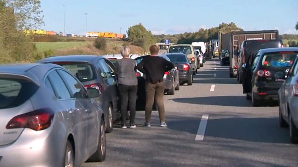 Полицейская операция вызвала транспортный коллапс в Дании Полицейская операция вызвала транспортный коллапс в Дании