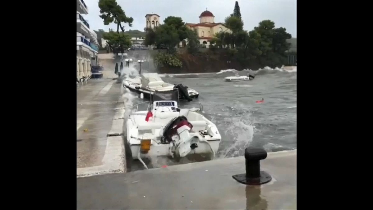 Southern Greece is lashed by Storm  Zorba