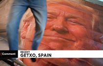 El "Trump Jump", la obra de arte que permite saltar sobre el presidente de EE UU