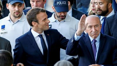 President Emmanuel Macron with Interior Minister Gérard Collomb