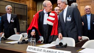 Mohammed Zahedin Labbaf of Iran's delegation at the ICJ, August 27, 2018