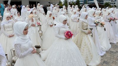 Массовое бракосочетание в Грозном