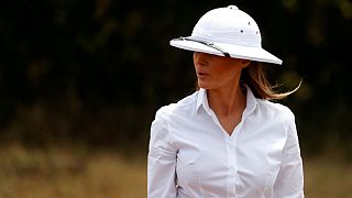 First Lady: Under fire after wearing 'colonial' pith helmet in Kenya