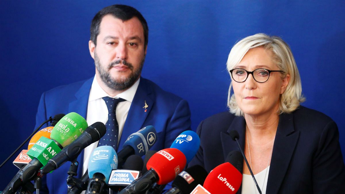 Salvini e Le Pen contra União Europeia