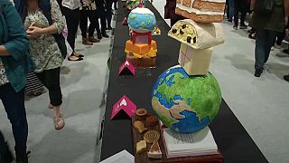 Fancy gateaux on show at London Cake & Bake festival