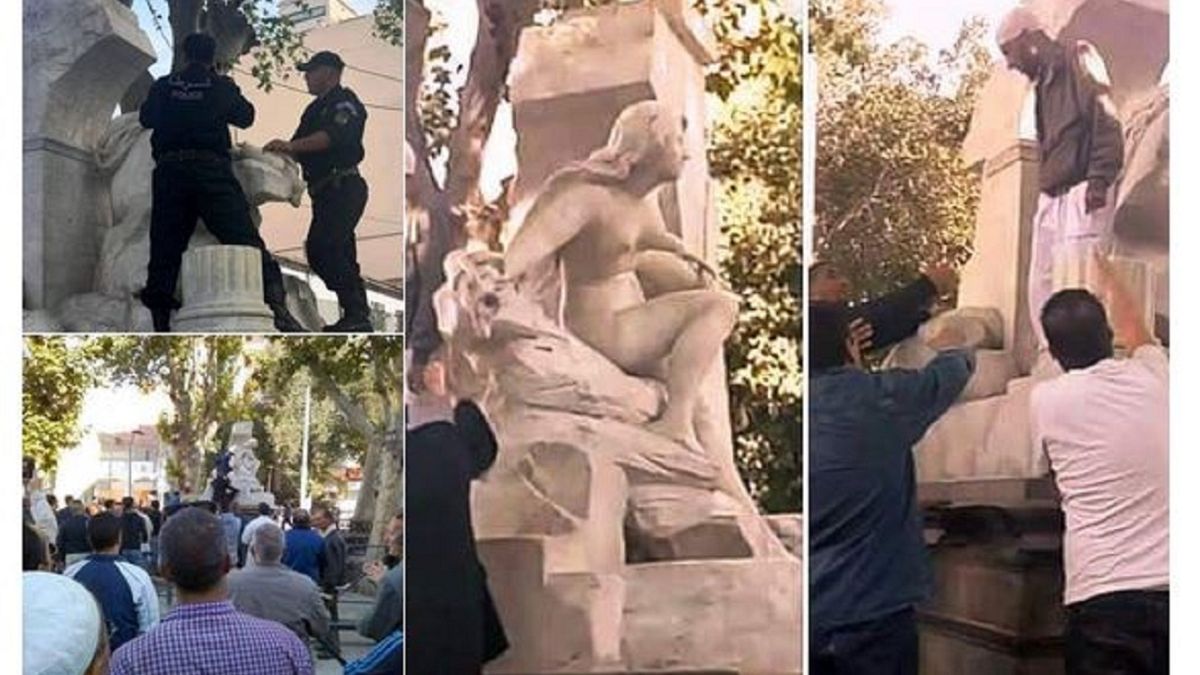 شاهد ما حل بتمثال "المرأة نصف العارية" في الجزائر